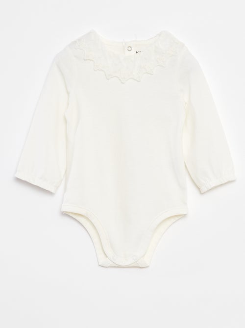 Body con cuello de encaje - Kiabi