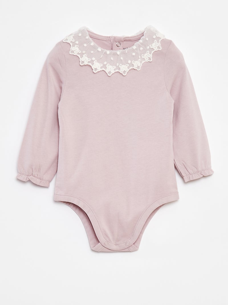 Body con cuello de encaje Purpura - Kiabi