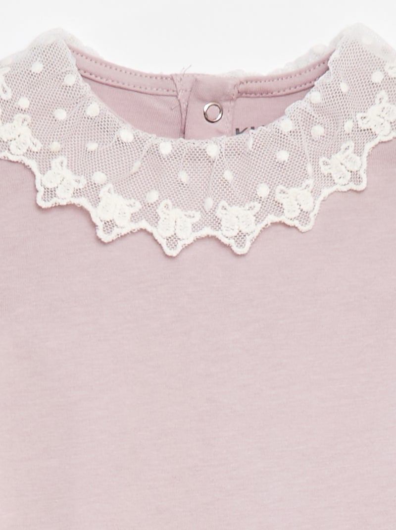 Body con cuello de encaje Purpura - Kiabi