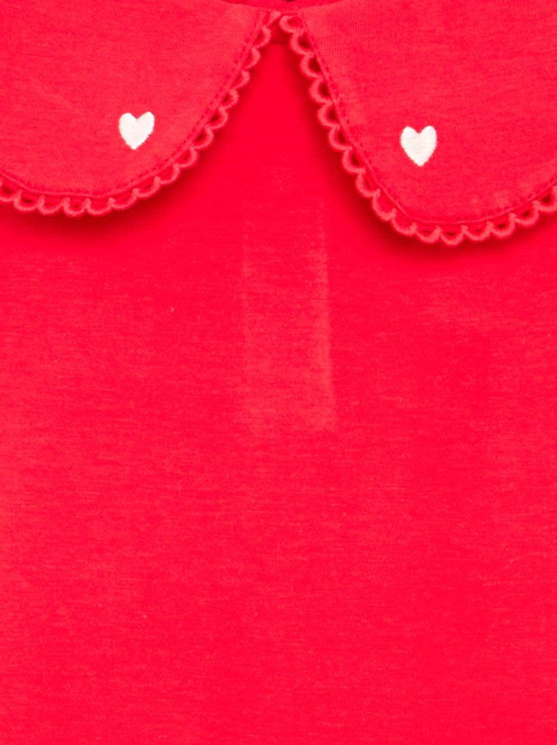 Body con cuello de fantasía Rojo - Kiabi