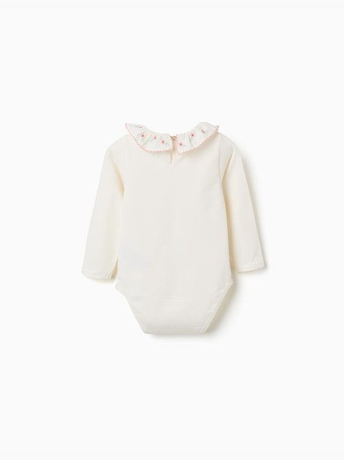 Body con cuello de volantes con flores - Kiabi