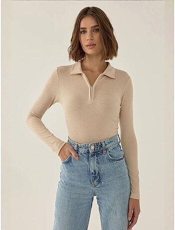 Body con cuello polo y cremallera hiccup
