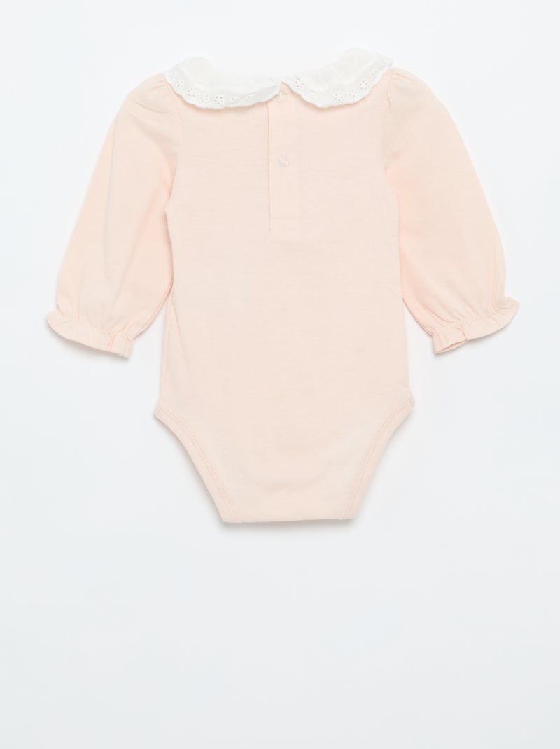 Body con cuello volante Rosa - Kiabi