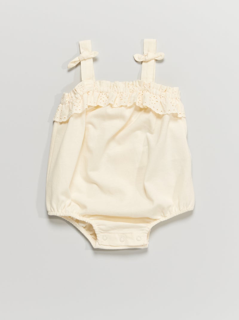 Body con detalle de bordado inglés BLANCO - Kiabi