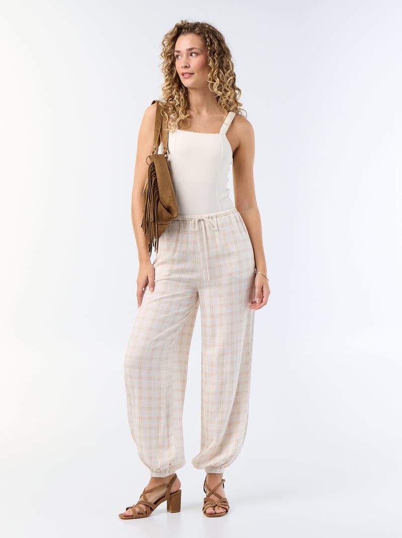 Body con tirantes elásticos Blanco - Kiabi