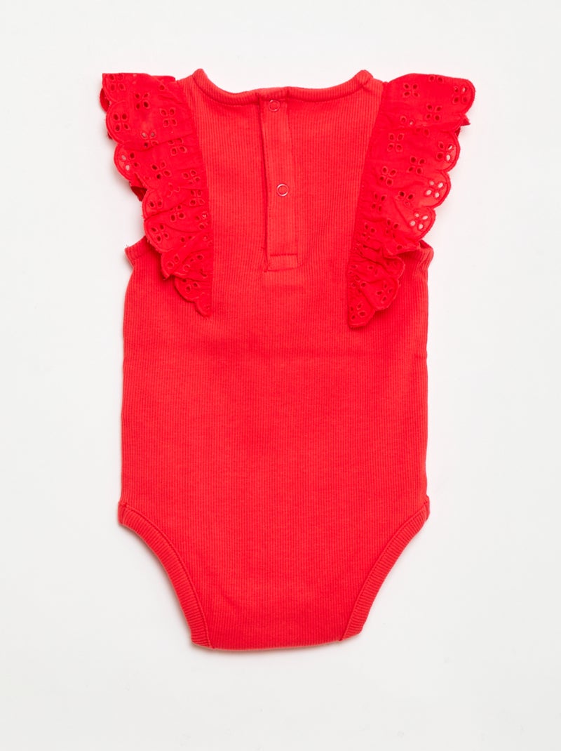 Body con volantes Rojo - Kiabi