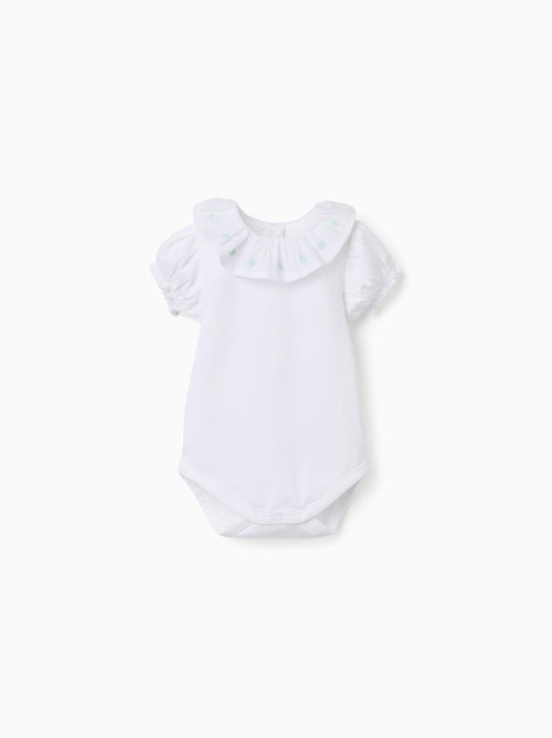 Body de algodón con cuello bordado - Kiabi
