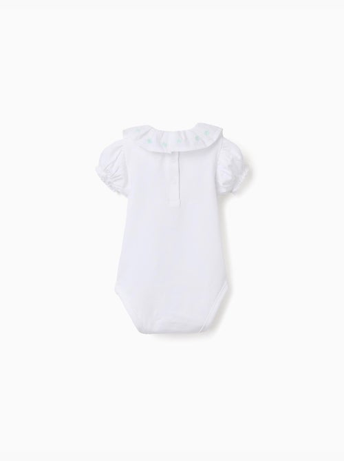 Body de algodón con cuello bordado - Kiabi