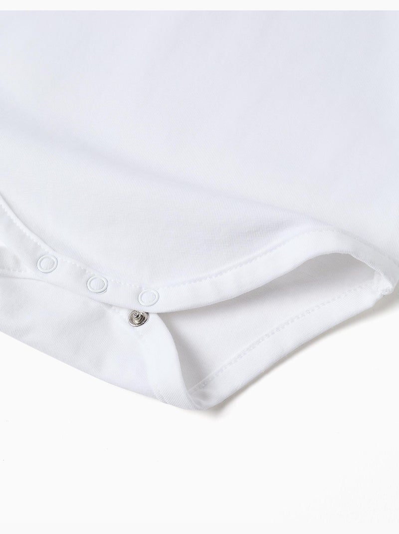 Body de algodón con cuello Peter Pan Blanco - Kiabi