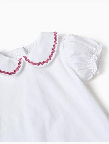 Body de algodón con cuello Peter Pan