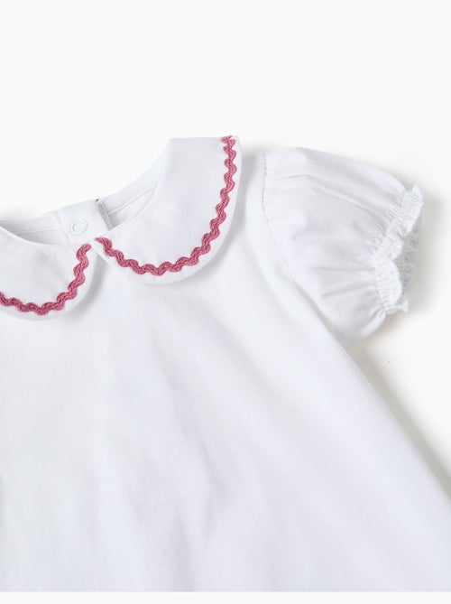 Body de algodón con cuello Peter Pan - Kiabi Body de algodón con cuello Peter Pan - Kiabi