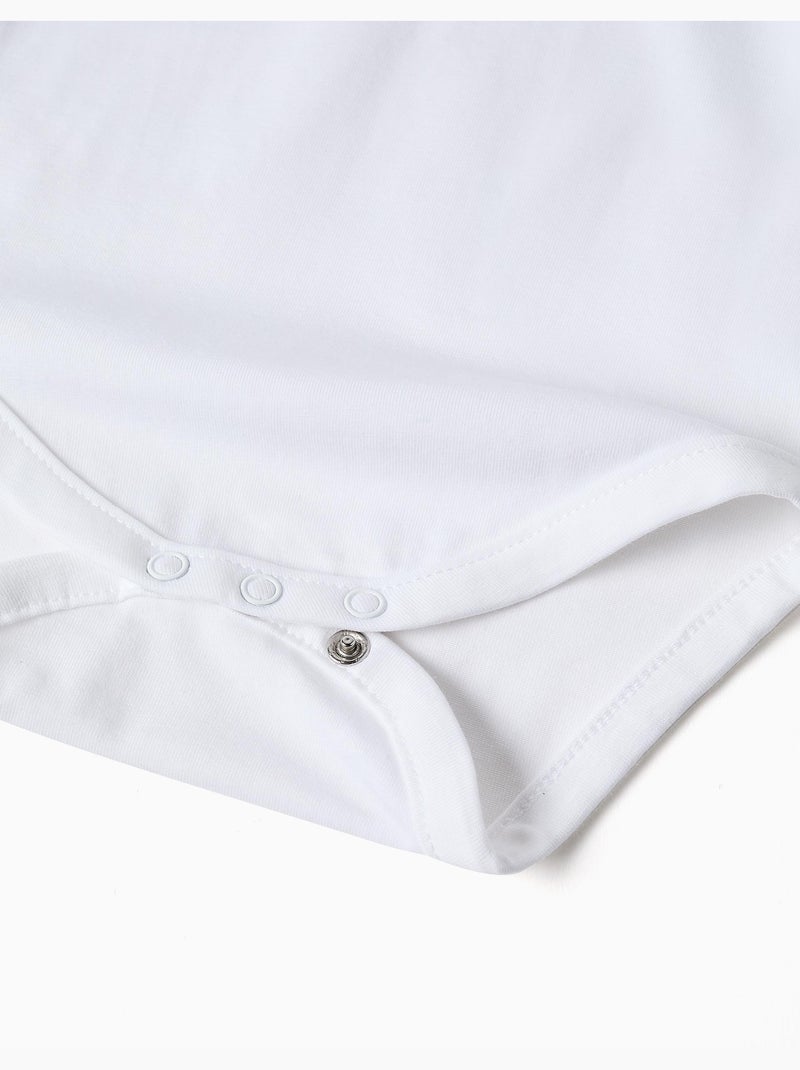 Body de algodón con cuello Peter Pan Blanco - Kiabi