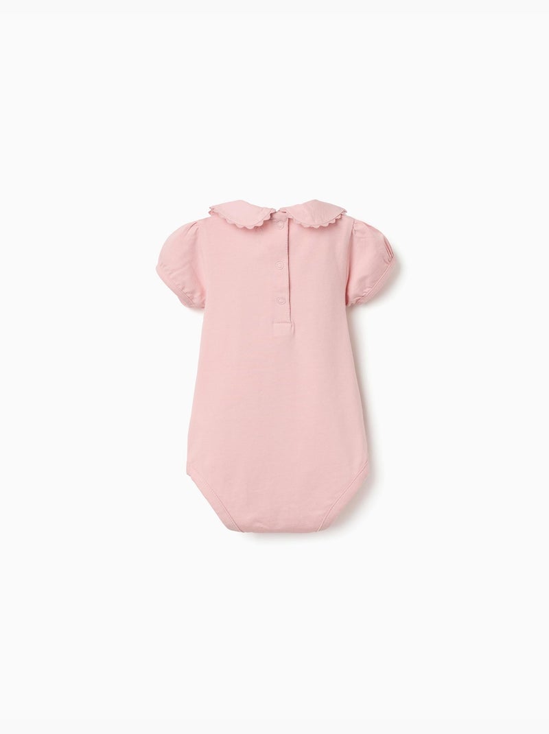 Body de algodón con cuello Peter Pan Rosa claro - Kiabi