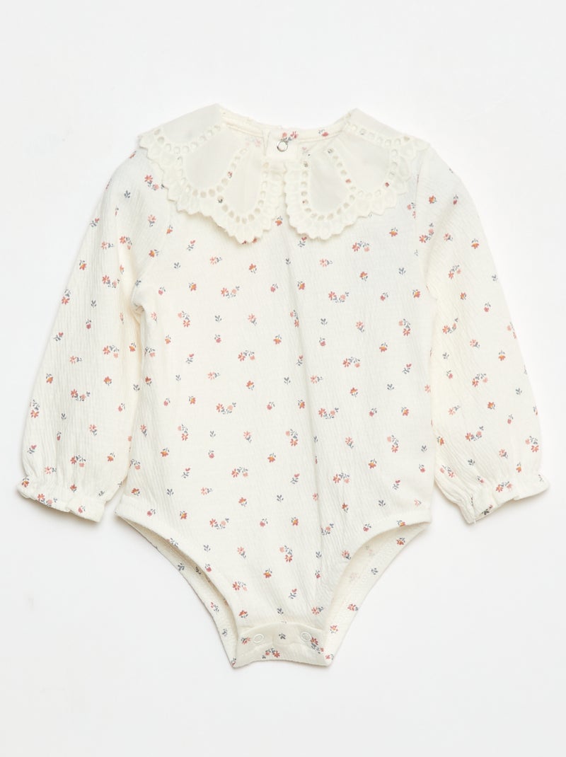 Body de algodón estampado Blanco - Kiabi
