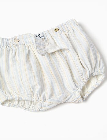 Body de algodón + pantalón corto a rayas B&S