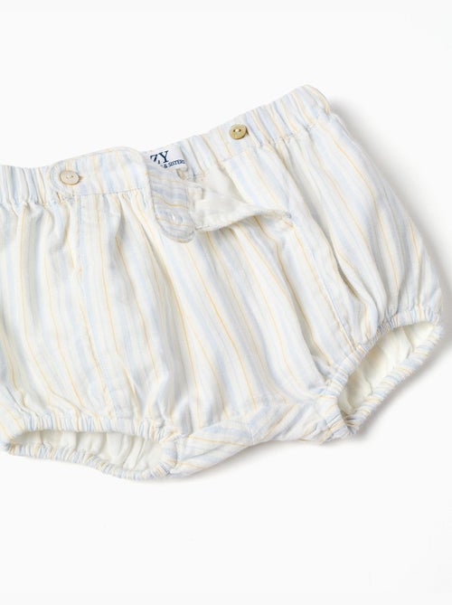 Body de algodón + pantalón corto a rayas B&S - Kiabi
