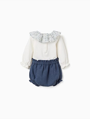 Body de algodón + pantalón corto con volantes You&Me