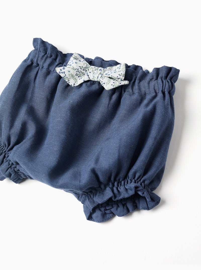 Body de algodón + pantalón corto con volantes You&Me Azul Azul - Kiabi