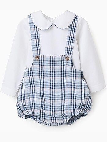 Body de algodón + ranita a cuadros B&S