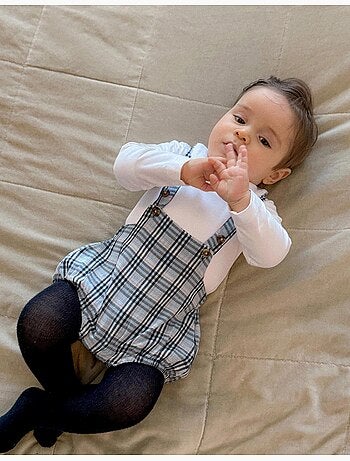 Body de algodón + ranita a cuadros B&S