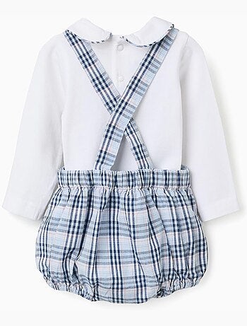 Body de algodón + ranita a cuadros B&S
