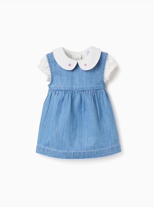 Body de algodón + vestido vaquero sin mangas - Kiabi
