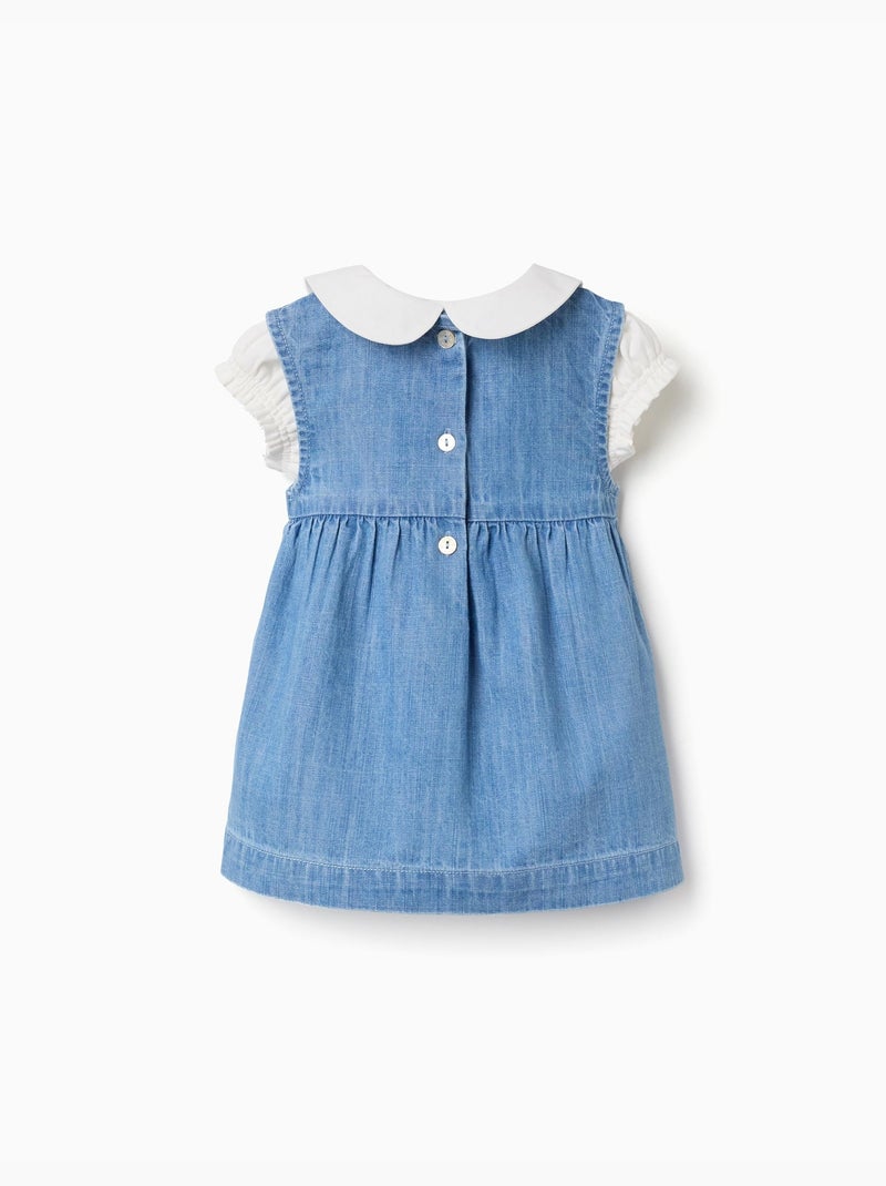 Body de algodón + vestido vaquero sin mangas Azul Azul - Kiabi