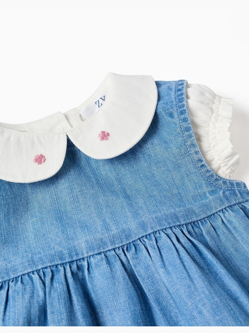 Body de algodón + vestido vaquero sin mangas Azul Azul - Kiabi