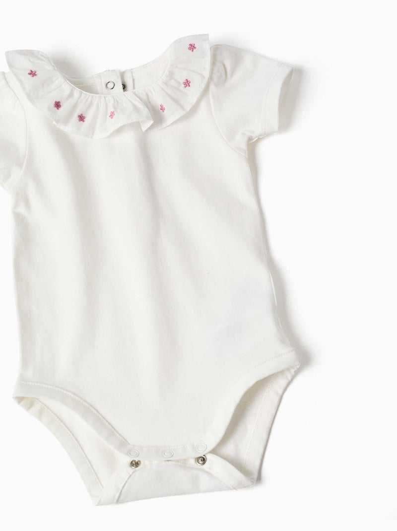 Body de algodón y vestido pichi de sarga Rosa - Kiabi