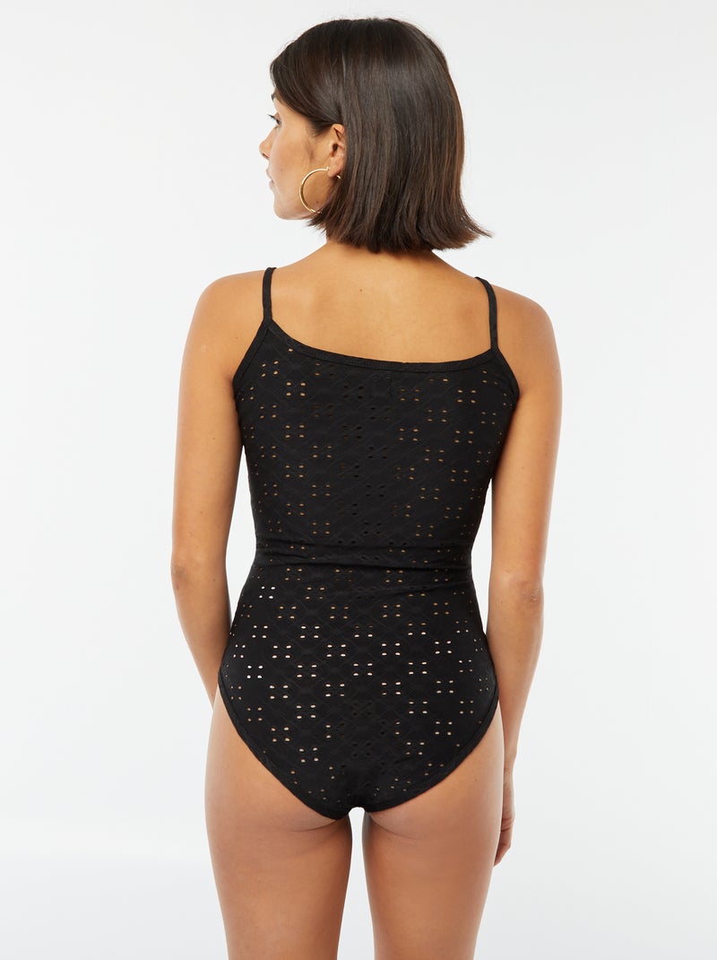 Body de bordado inglés negro - Kiabi