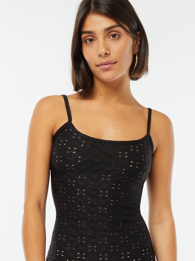 Body de bordado inglés negro - Kiabi