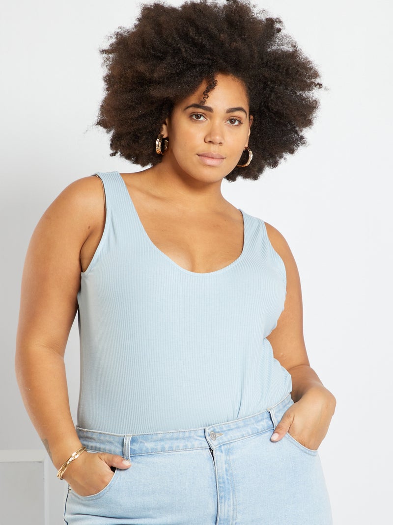 Body de canalé azul gris - Kiabi