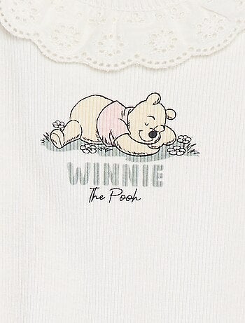 Body de canalé con cuello bordado 'Disney'