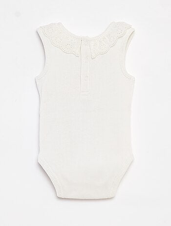 Body de canalé con cuello bordado 'Disney'