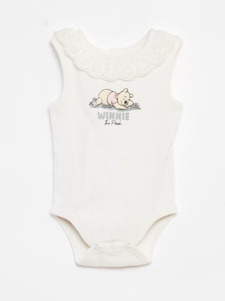 Body de canalé con cuello bordado 'Disney'