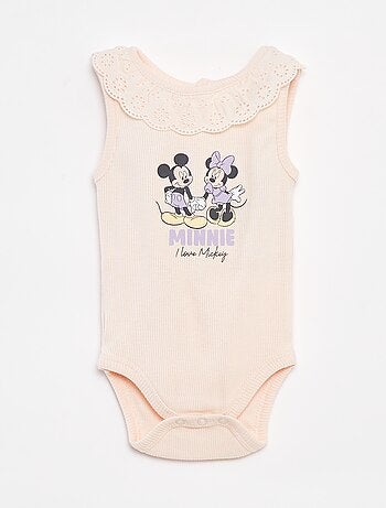 Body de canalé con cuello bordado 'Disney'