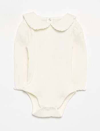 Body de canalé con cuello Claudine