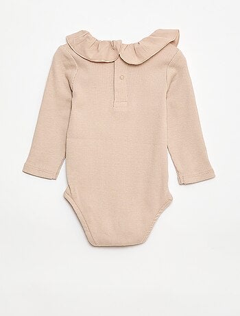 Body de canalé con cuello volante