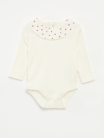 Body de canalé con cuello volante