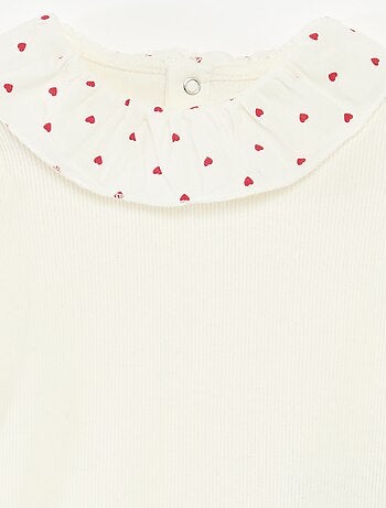 Body de canalé con cuello volante