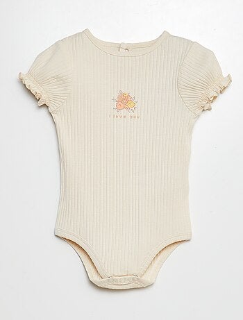 Body de canalé con estampado floral