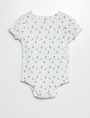 Body de canalé con estampado floral