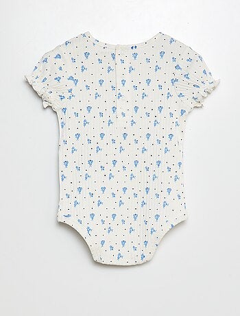 Body de canalé con estampado floral