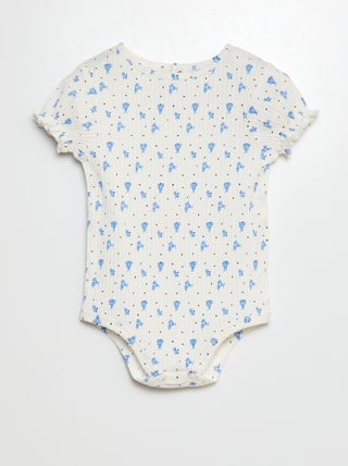 Body de canalé con estampado floral
