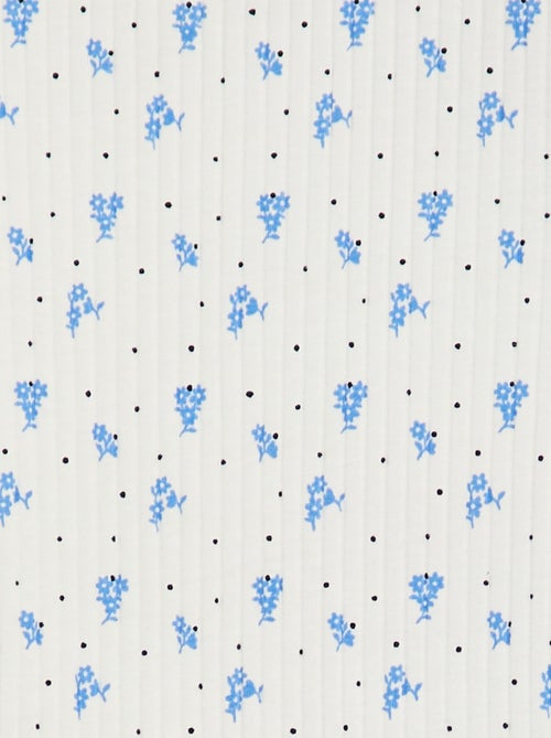 Body de canalé con estampado floral - Kiabi