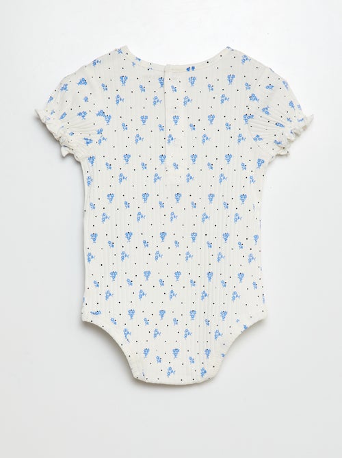 Body de canalé con estampado floral - Kiabi