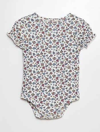 Body de canalé con estampado floral