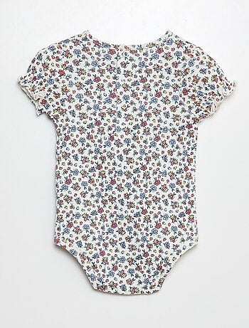 Body de canalé con estampado floral