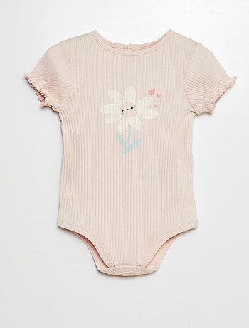 Body de canalé con estampado floral