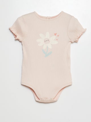 Body de canalé con estampado floral